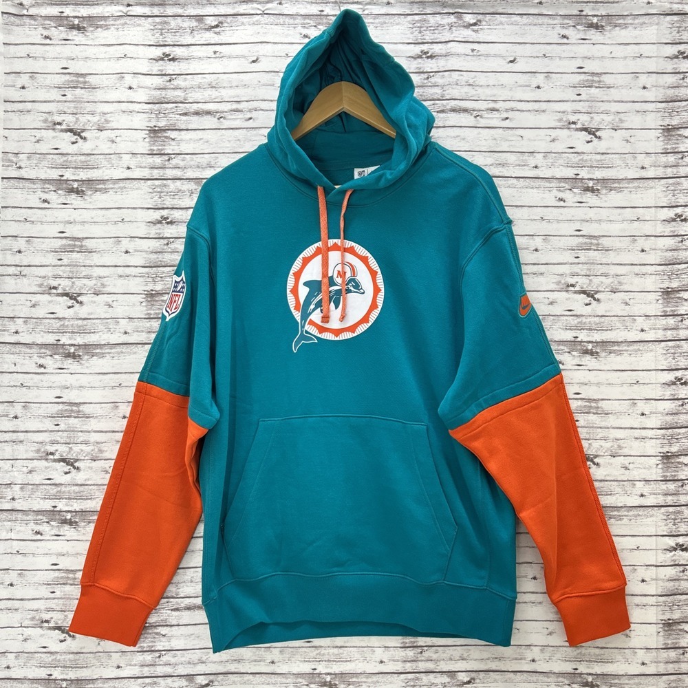 Miami Dolphins Nike Aqua Club Tri-Blend Throwback Hoodie Men's Medium NWOT